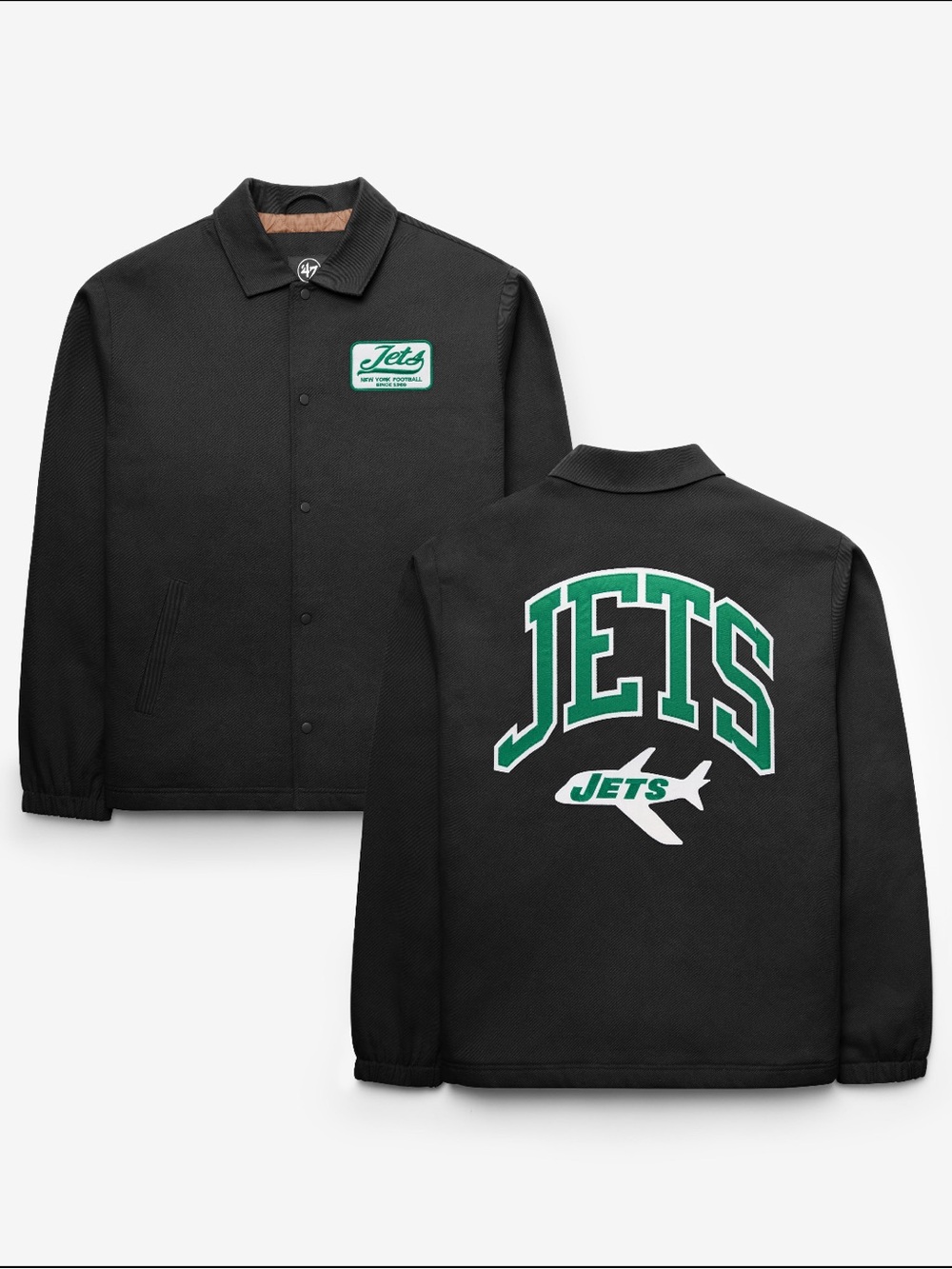 NFL NEW YORK JETS HISTORIC RETREAD '47 COACHES JACKET L